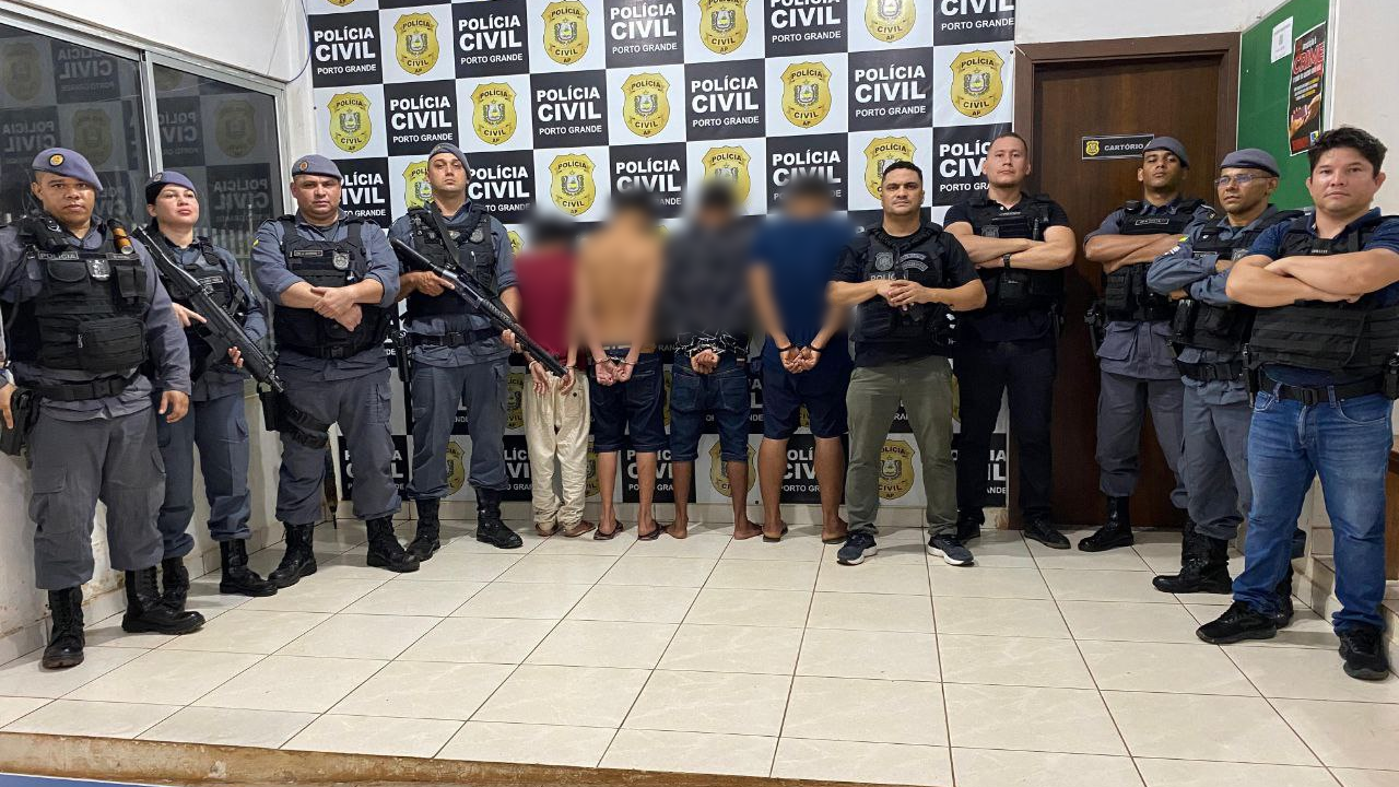 EM PORTO GRANDE, POLÍCIAS CIVIL E MILITAR PRENDEM TRÊS INDIVÍDUOS EM FLAGRANTE PELA PRÁTICA DO CRIME DE ROUBO